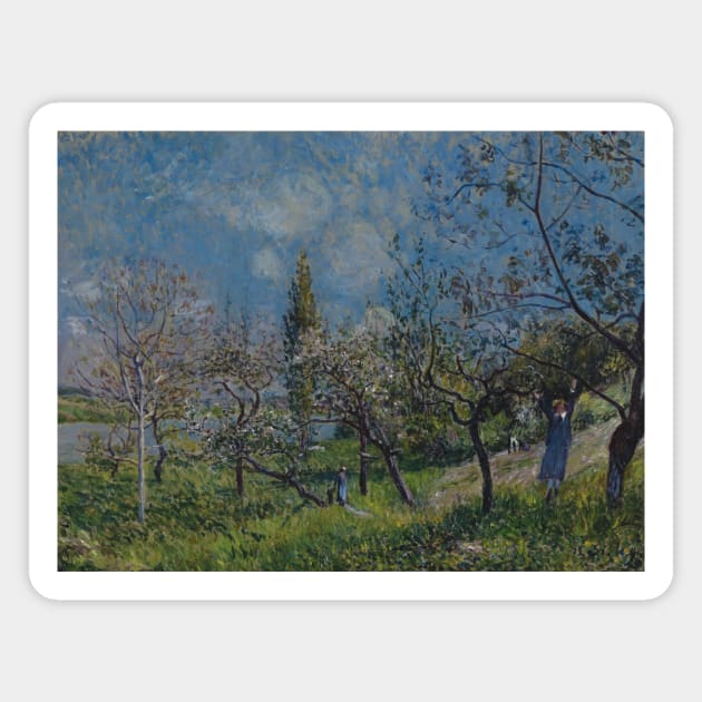 Orchard in Spring, by Alfred Sisley Magnet by Classic Art Stall